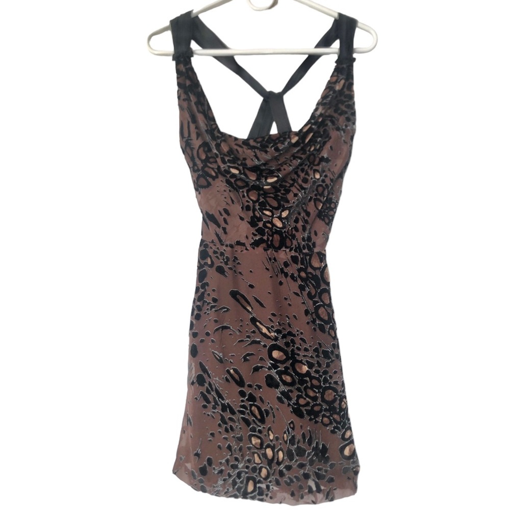NWT Single Los Angeles Sleeveless Silk Velvet Cowl Neck Dress Size XS